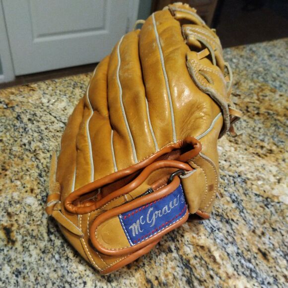 Big Mcgraw Brown Leather Right Hand Throw Baseball Glove Super Flex Pro Lock 174 - Picture 9 of 13